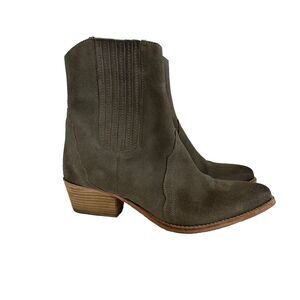 Free People Chelsea Suede Leather Western Boots Size 40 Gray Pull On Pointed Toe